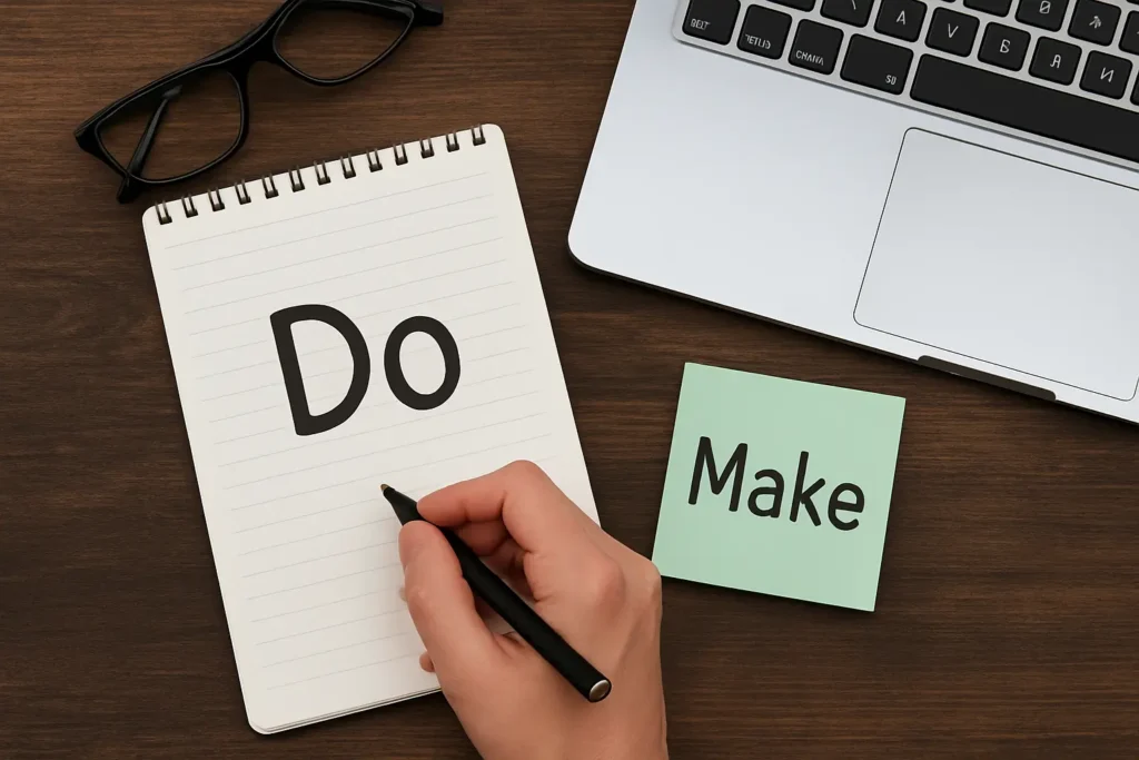 Diferença entre do e make com exemplos reais