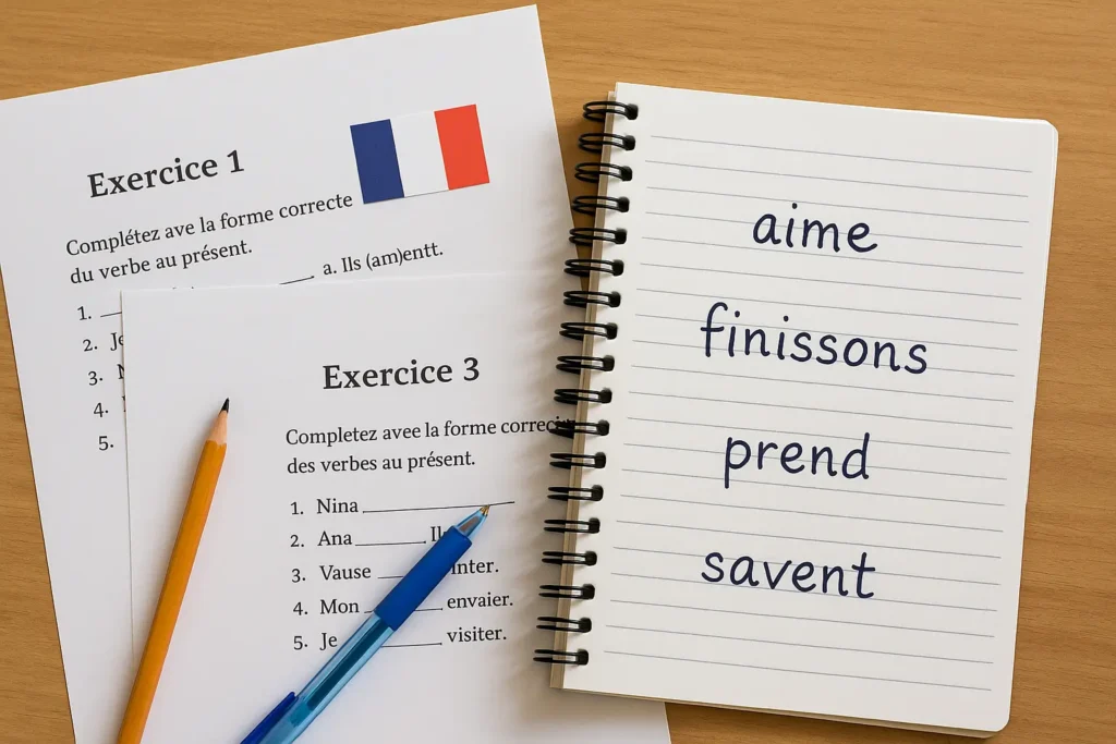 Respostas exercícios verbos franceses
