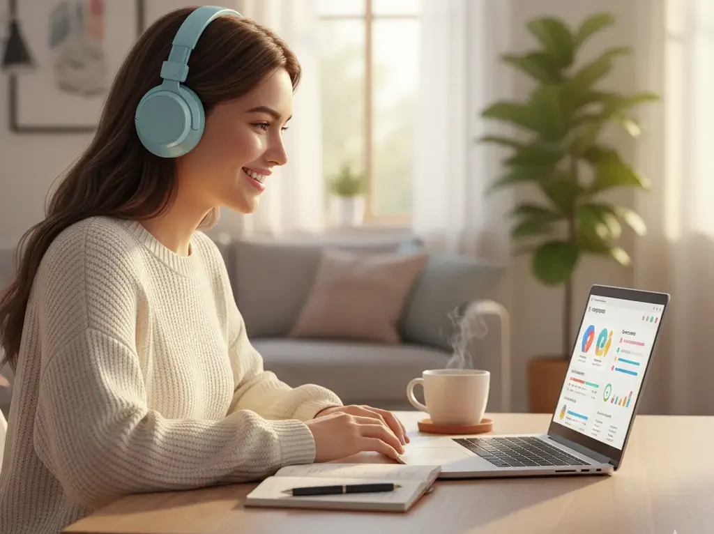 Pessoa aprendendo idiomas de forma prática e leve com o método das 4 camadas