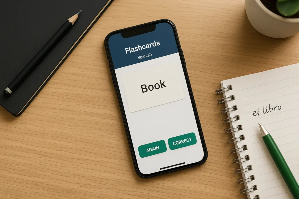Usando repetição espaçada com aplicativos gratuitos para aprender idiomas