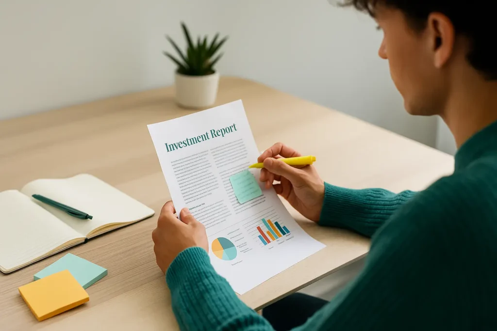 Pessoa aprendendo inglês para investir com segurança no mercado internacional