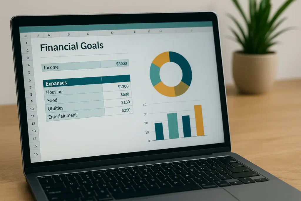 Finanças sustentáveis no Excel com metas e controle de gastos