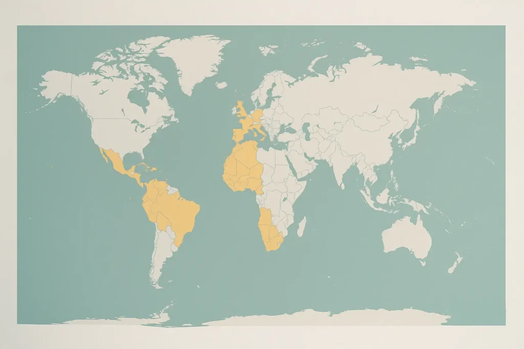 Mapa com países que falam francês e mostram a influência da língua francesa no mundo