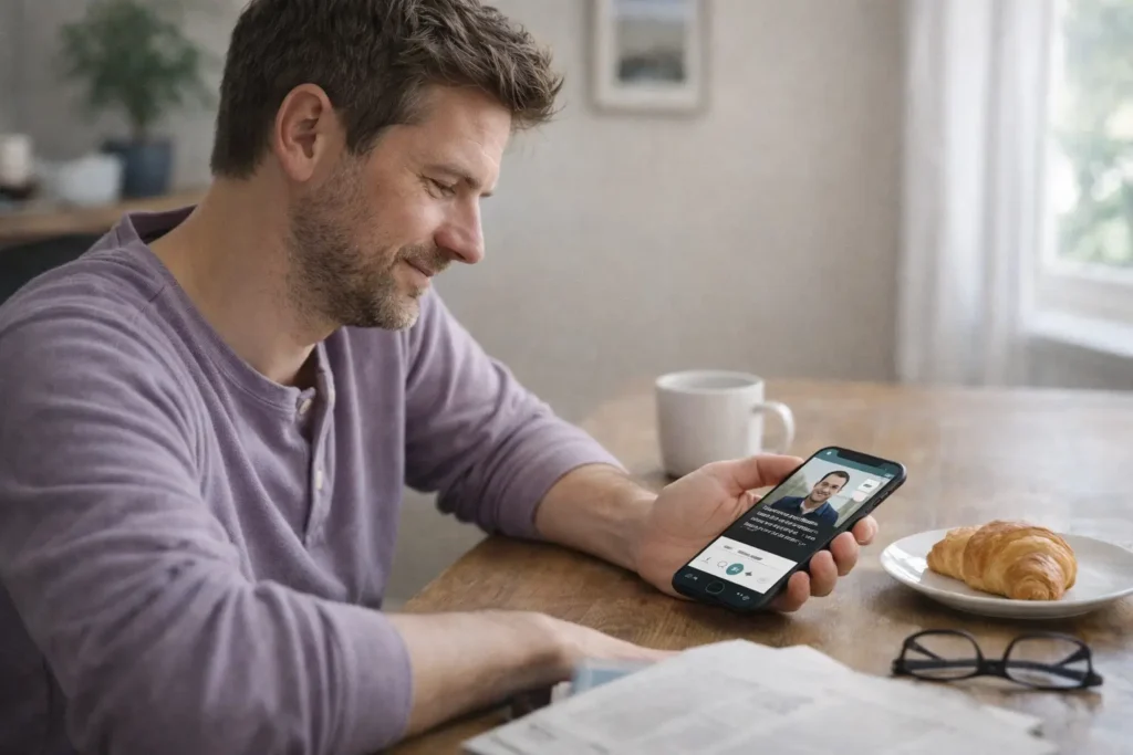 Uso leve e prático de idiomas no dia a dia ao recomeçar os estudos.