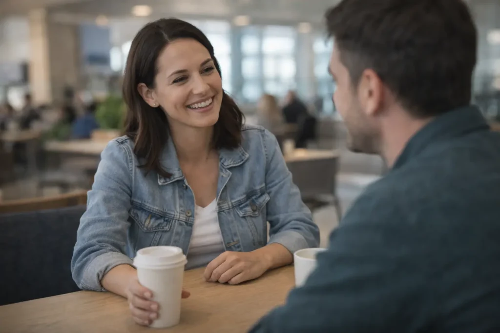 Pessoa usando expressões em inglês no dia a dia com confiança.