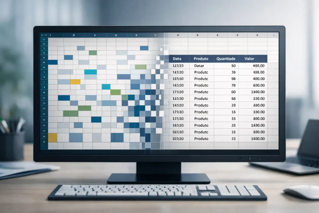 organização de dados no Excel transformando planilha confusa em tabela estruturada