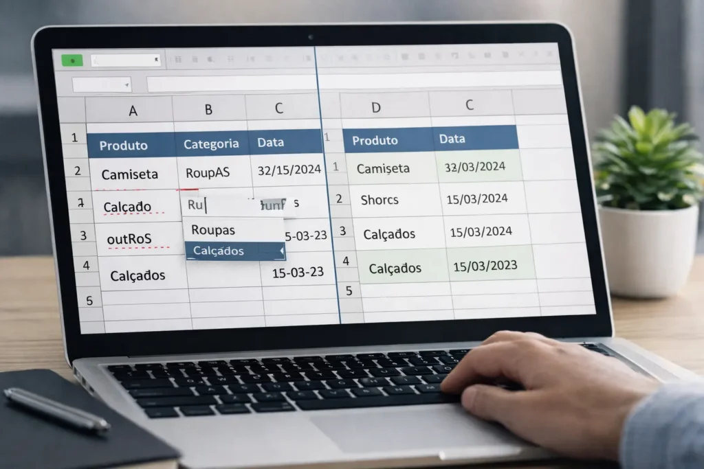 controle de entrada de dados no Excel usando validação