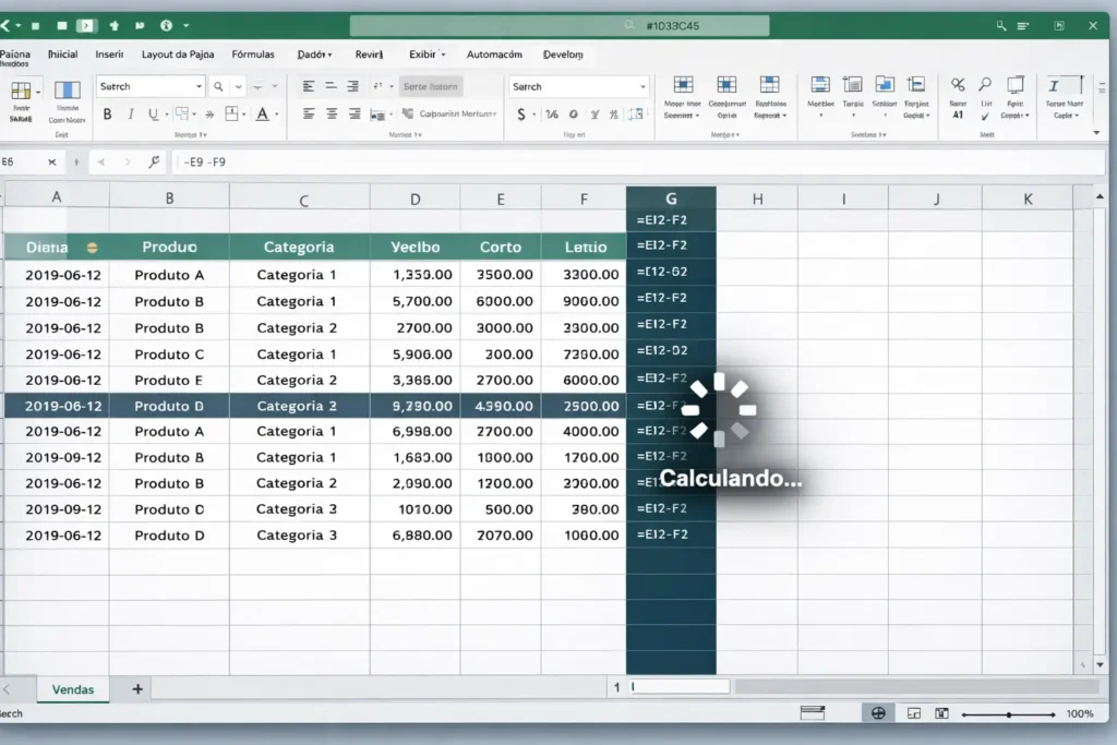 uso de fórmula em coluna inteira causando lentidão no excel