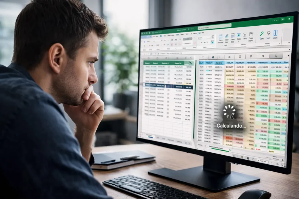 usuário percebendo lentidão em planilha do excel