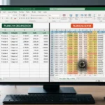 comparação entre planilha organizada e planilha lenta no excel
