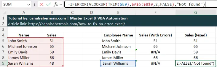 fixing names before vlookup
